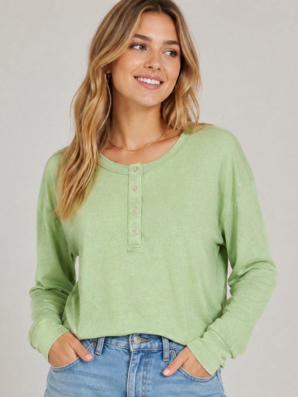PINK Victoria's Secret Long Sleeve Henley NWT Sz M
